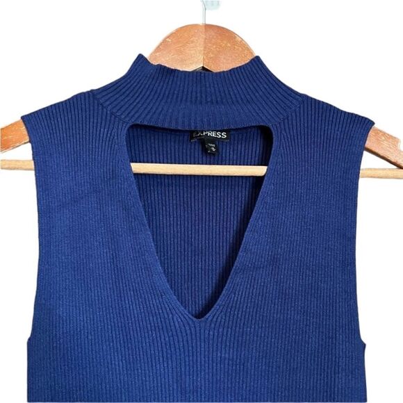 3 for $30! Express ribbed blue tank top - Picture 2 of 8